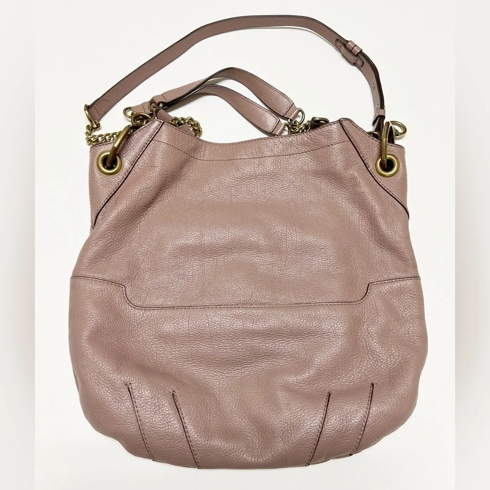 OrYANY Womens Pink Purple Selina Large Leather Convertible Chain Hobo Bag
